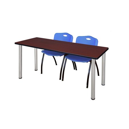 Kee Rectangle Tables > Training Tables > Kee Table & Chair Sets, 66 W, 24 L, 29 H, Mahogany MT6624MHBPCM47BE
